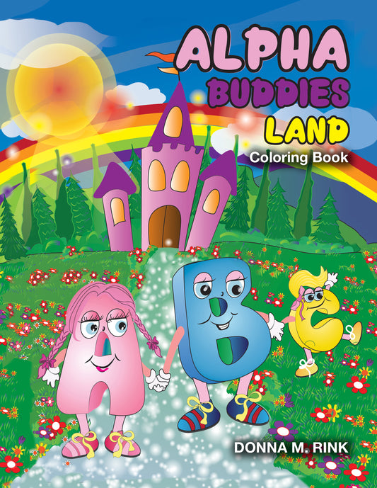 Alpha Buddies Land Coloring Book (B&W Page 1)